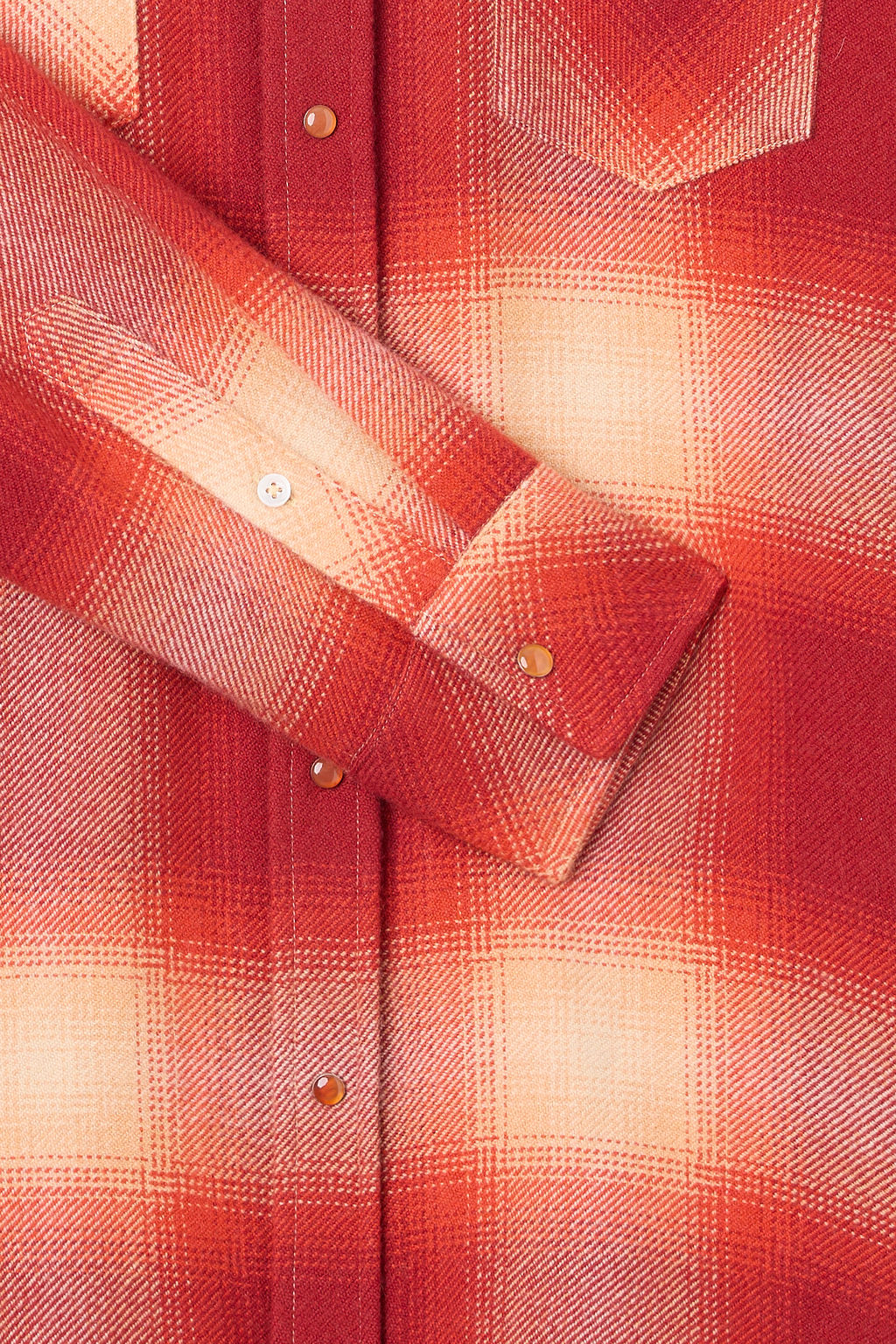 Tomato Shadow Plaid Cashmere Shirt