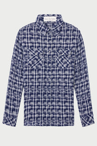 Shibori Plaid Cashmere Shirt