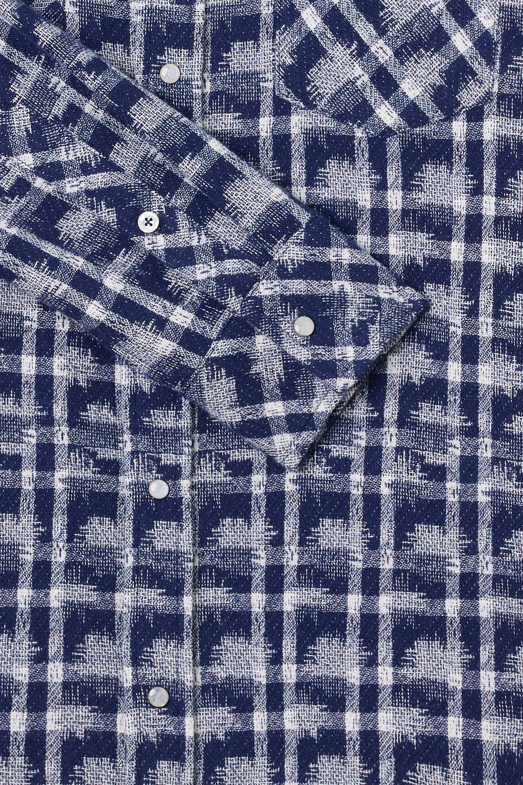 Shibori Plaid Cashmere Shirt