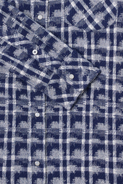 Shibori Plaid Cashmere Shirt
