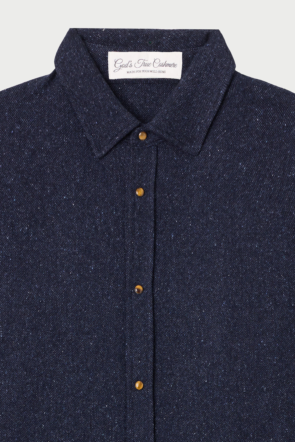 Midnight Cashmere Twill Donegal Shirt