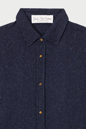 Midnight Cashmere Twill Donegal Shirt