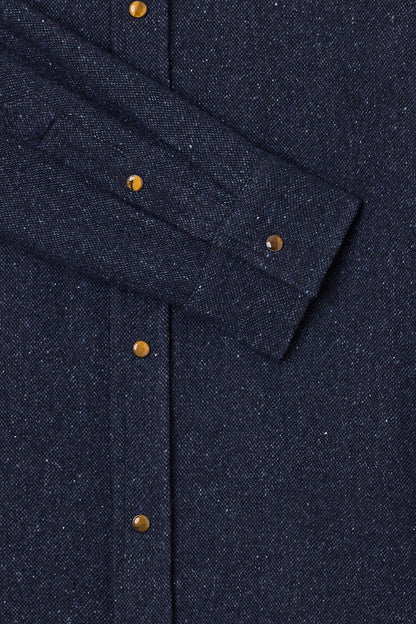 Midnight Cashmere Twill Donegal Shirt