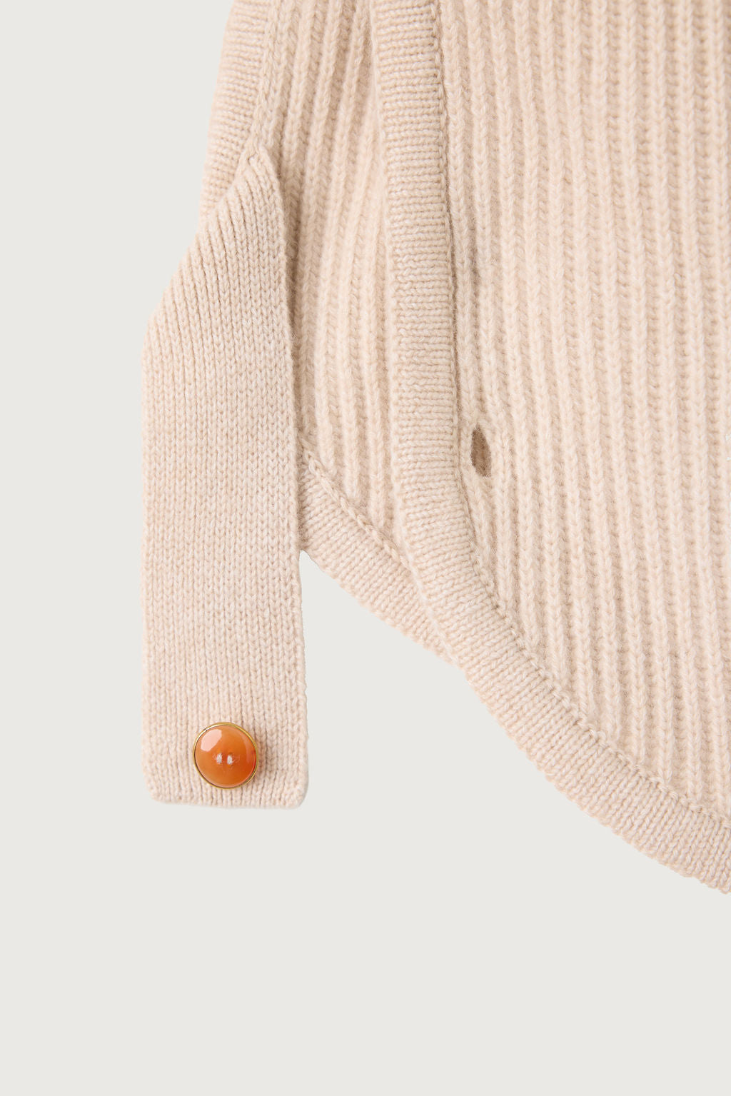 Taupe Melange Cashmere Sleeveless Hoodie