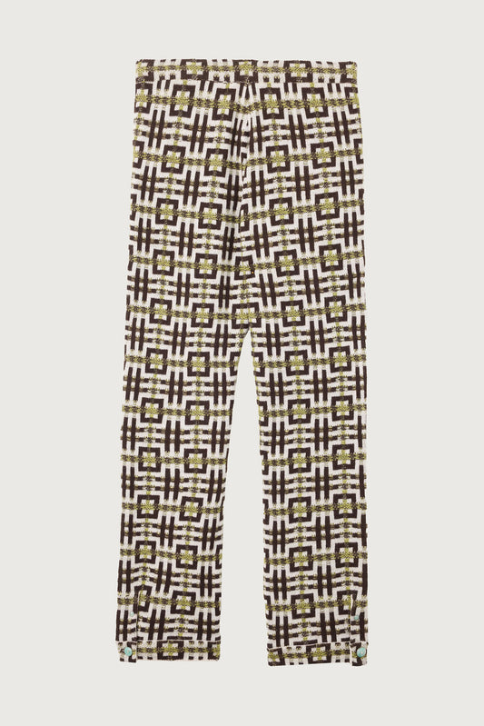 Lime Antique Geo Cashmere Knit Pant