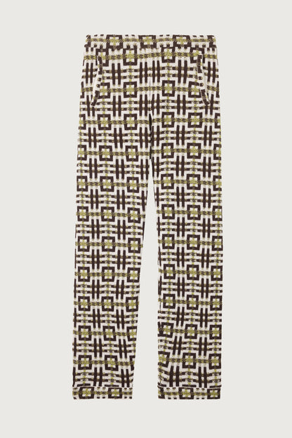 Lime Antique Geo Cashmere Knit Pant
