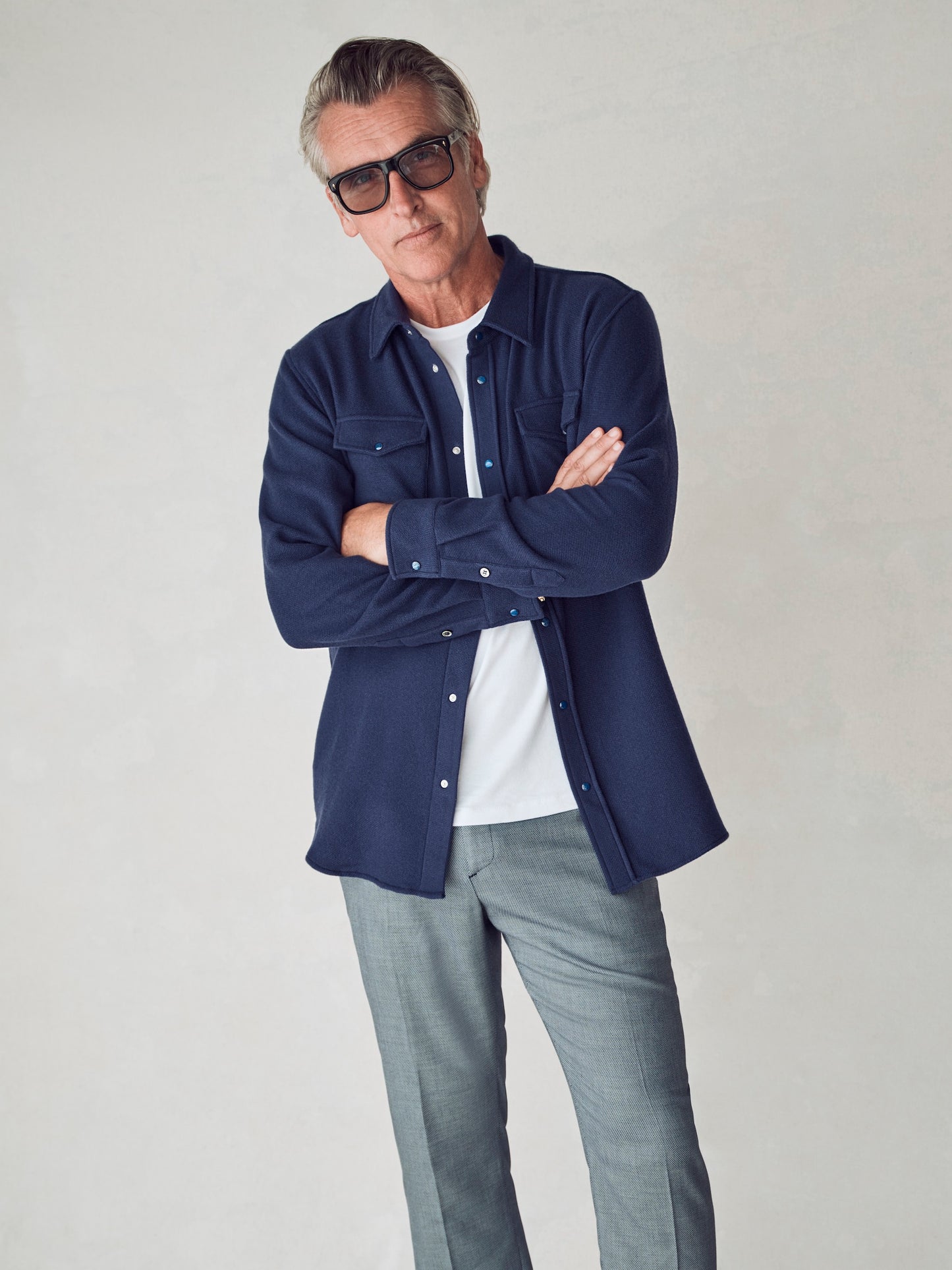 Dark Navy Cashmere Shirt