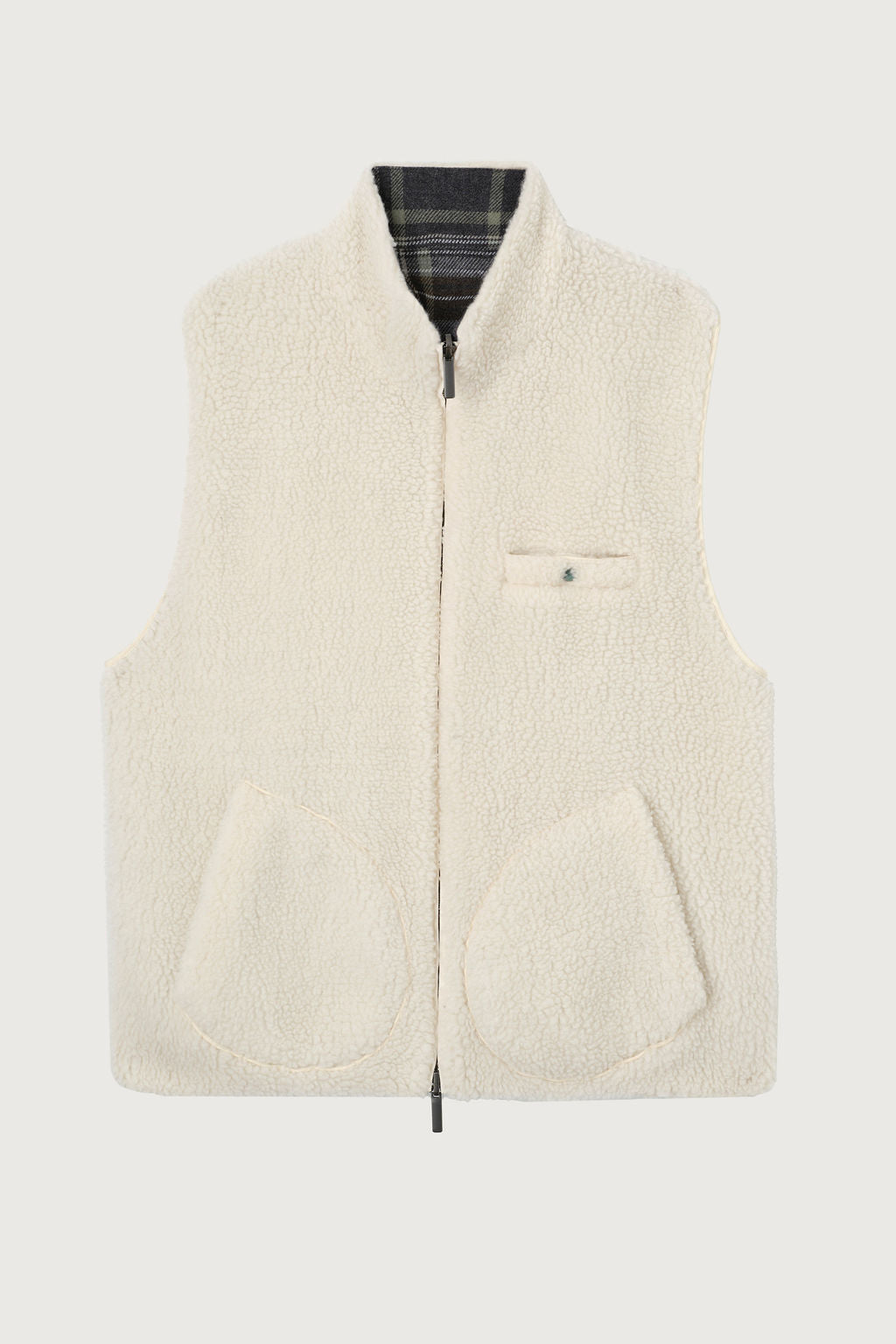 Ivory Cashmere Sherpa Vest