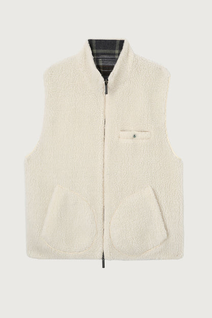 Ivory Cashmere Sherpa Vest