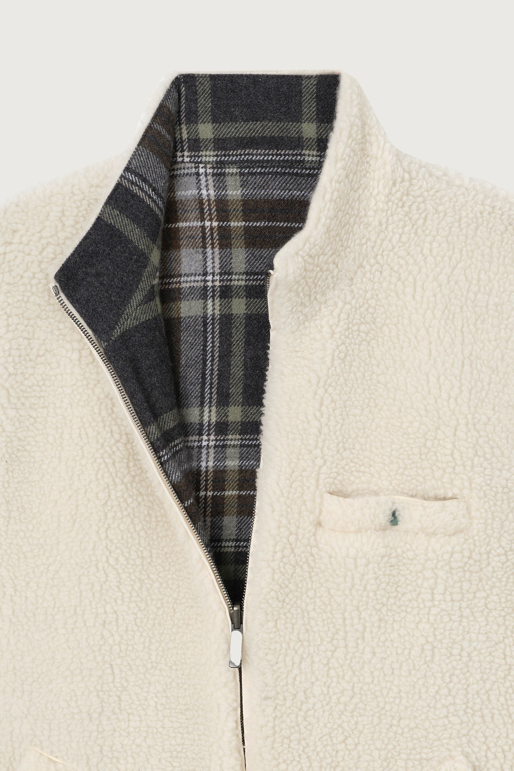 Ivory Cashmere Sherpa Vest