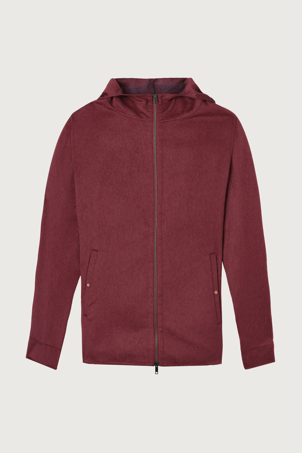 Maroon Double Face Cashmere Hoodie