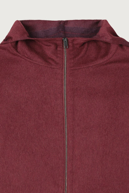 Maroon Double Face Cashmere Hoodie