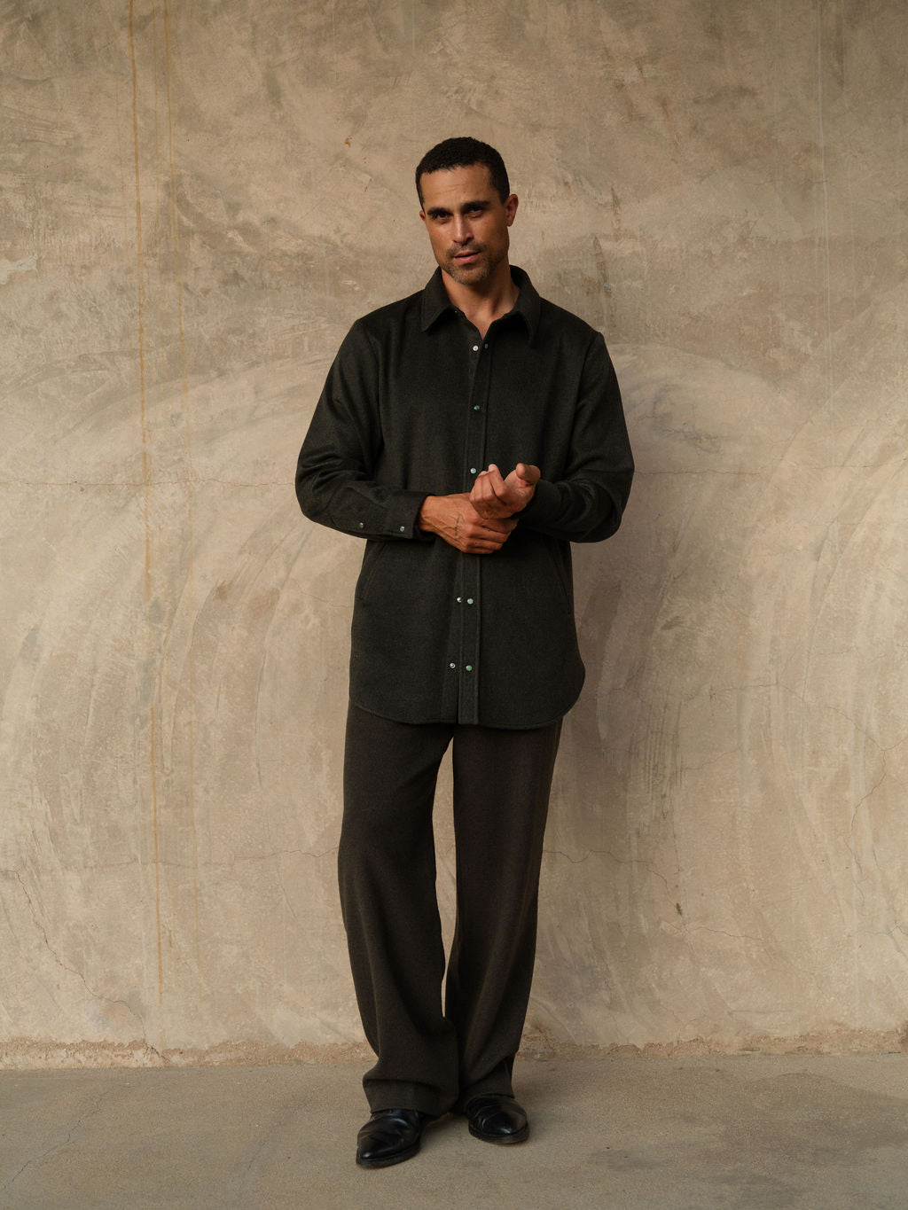 Army Brushed Cashmere Wide Leg Pant