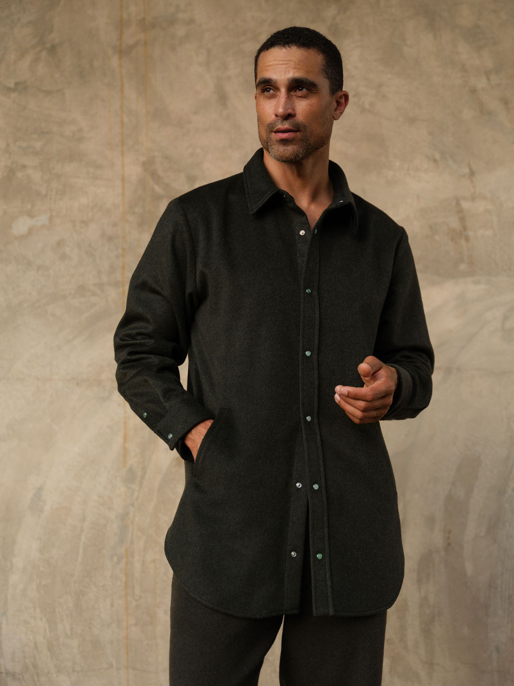 Army Heavyweight Brushed Cashmere Overshirt