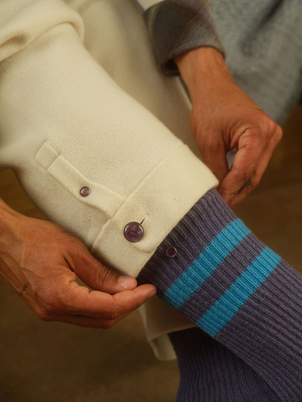 Iris Shadow Cashmere Socks