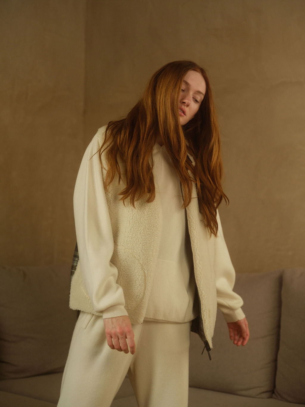 Ivory Cashmere Hoodie