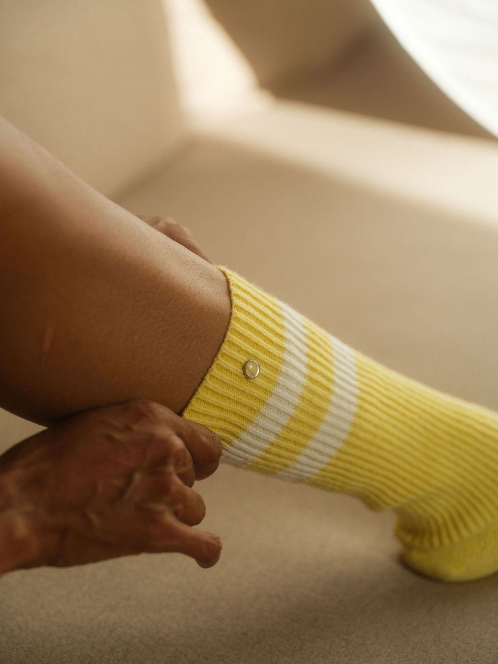 Lemon Shadow Cashmere Socks