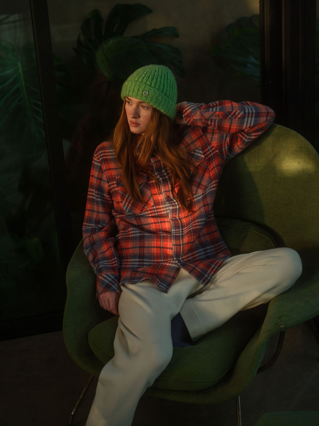Lime Cashmere Boucle Beanie