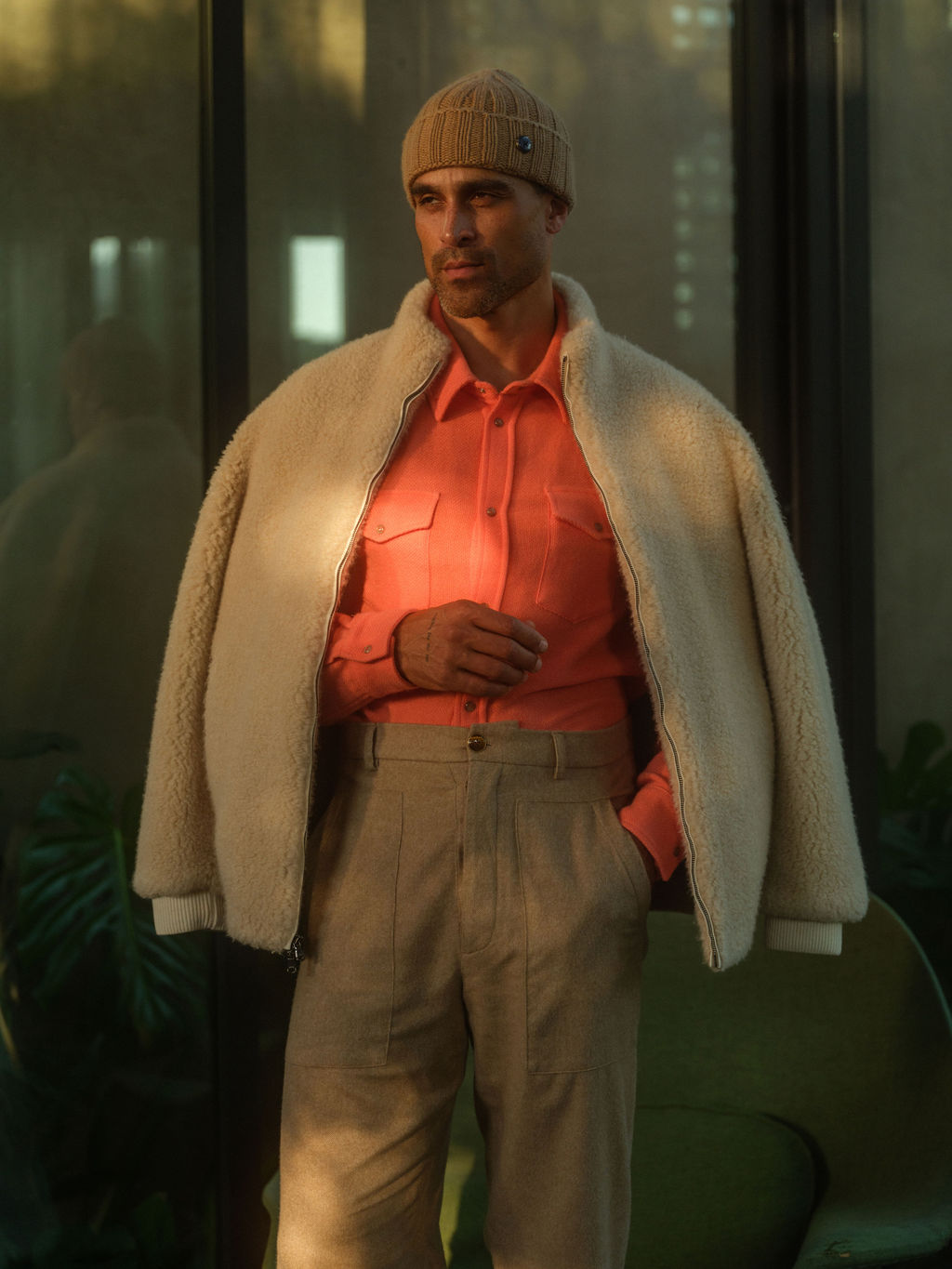 Light Grey Cashmere T-Bird Flight Jacket