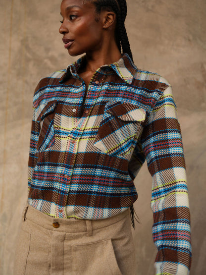 Mocha Tartan Cashmere Shirt