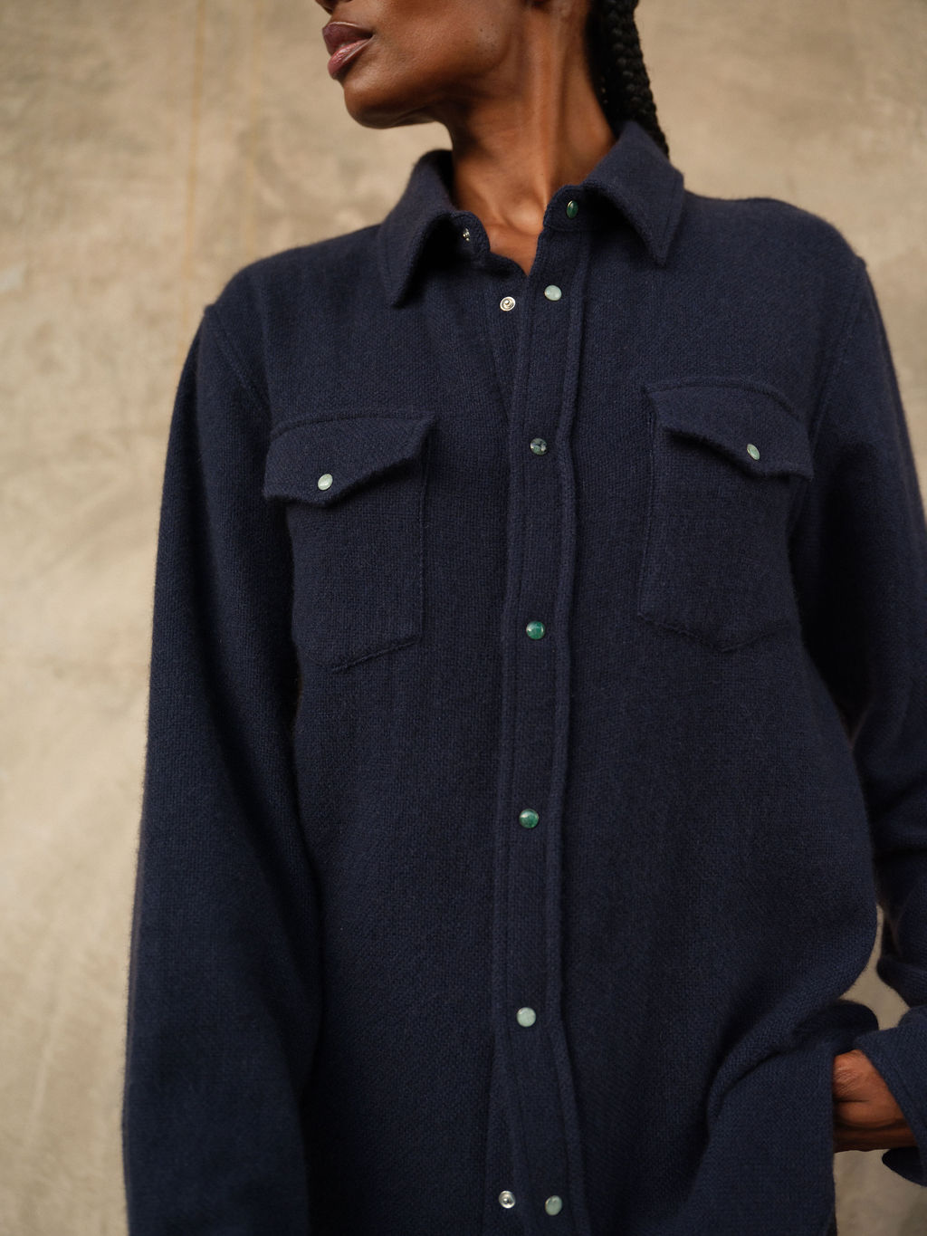 Navy Cashmere Shirt - Exclusive