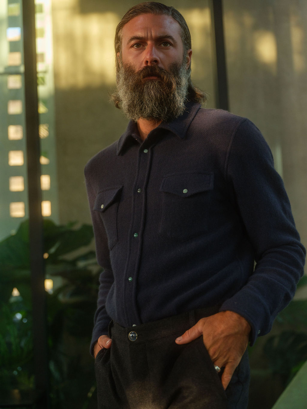 Navy Cashmere Shirt - Exclusive