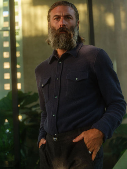 Navy Cashmere Shirt - Exclusive