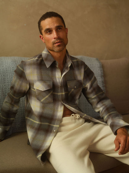 Pewter Shadow Plaid Cashmere Shirt