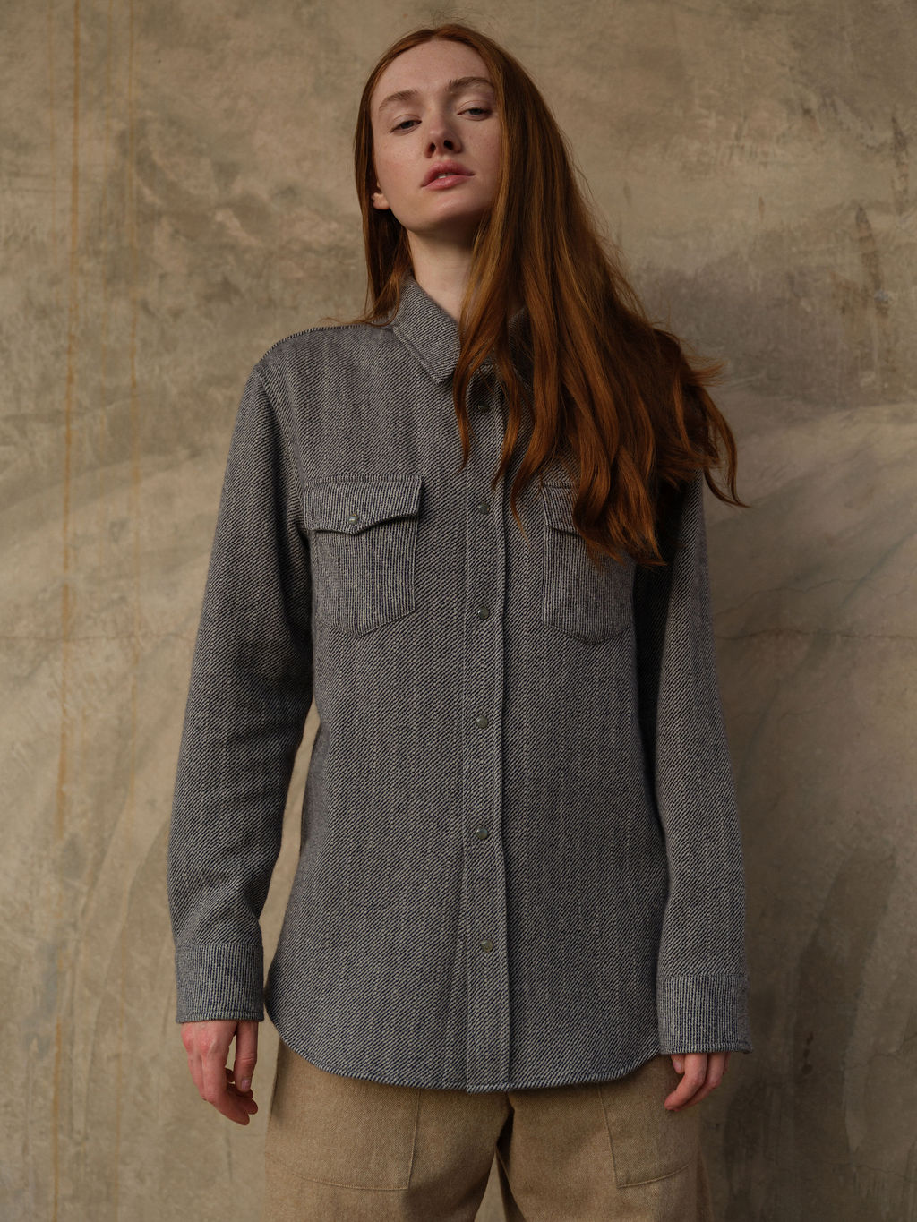 Slate Denim Cashmere Shirt