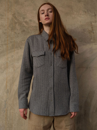 Slate Denim Cashmere Shirt