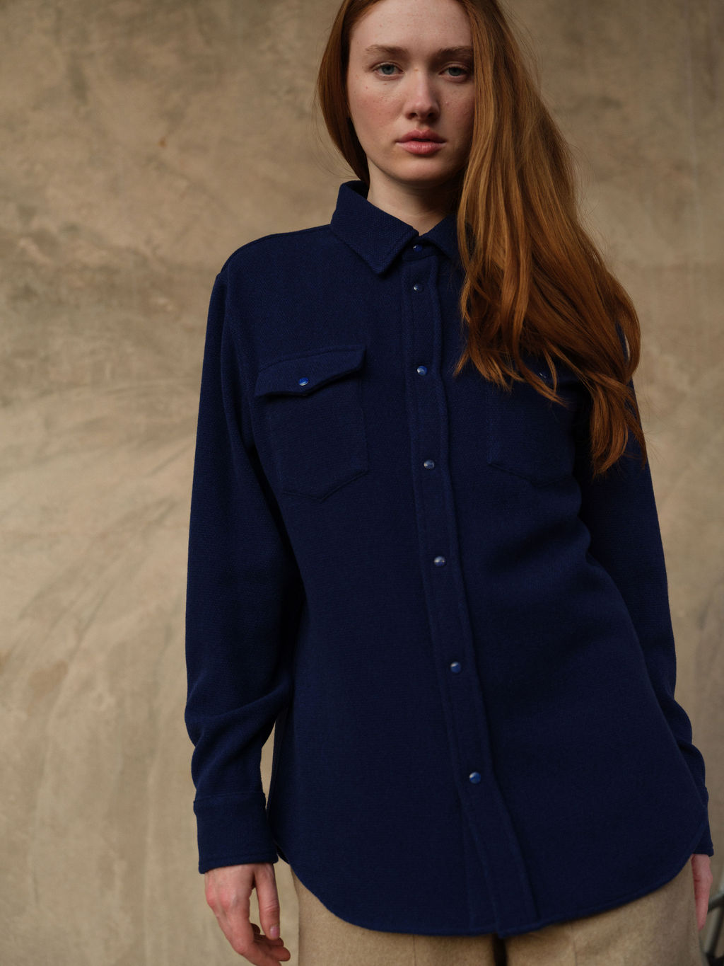 Dark Navy Cashmere Shirt