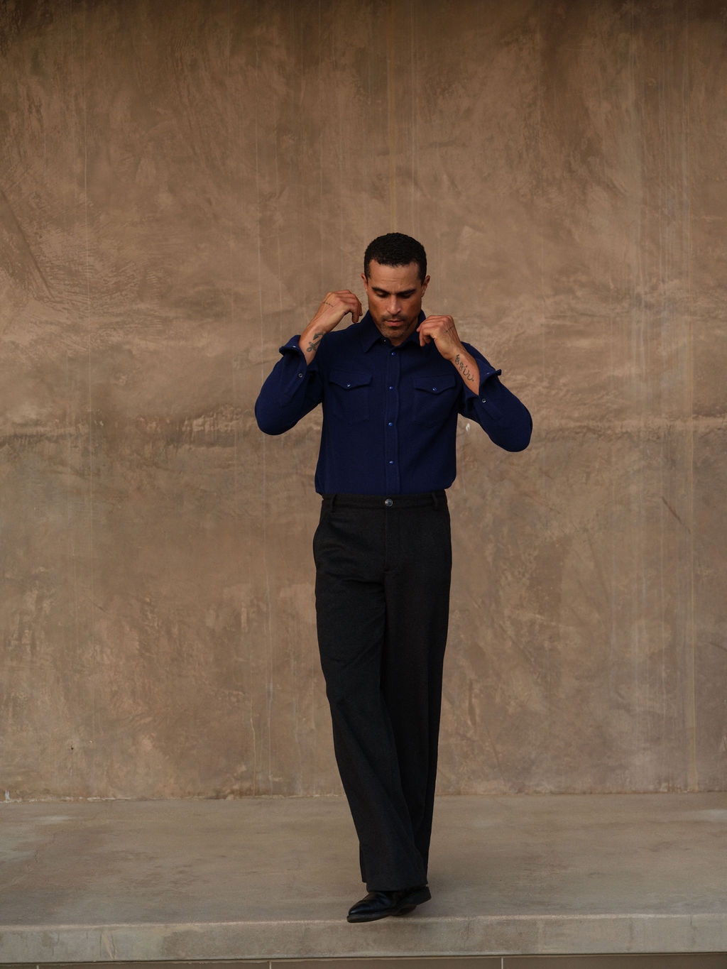 Dark Navy Cashmere Shirt