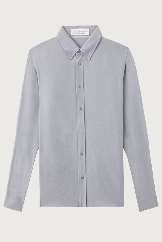 Mid Grey Solid Cashmere Shirt