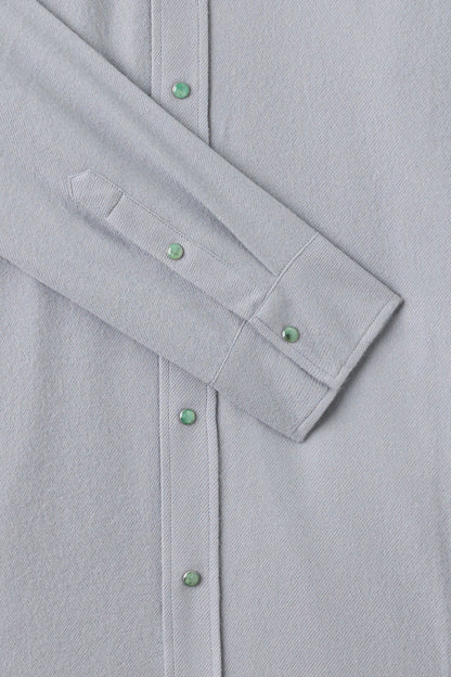 Mid Grey Solid Cashmere Shirt