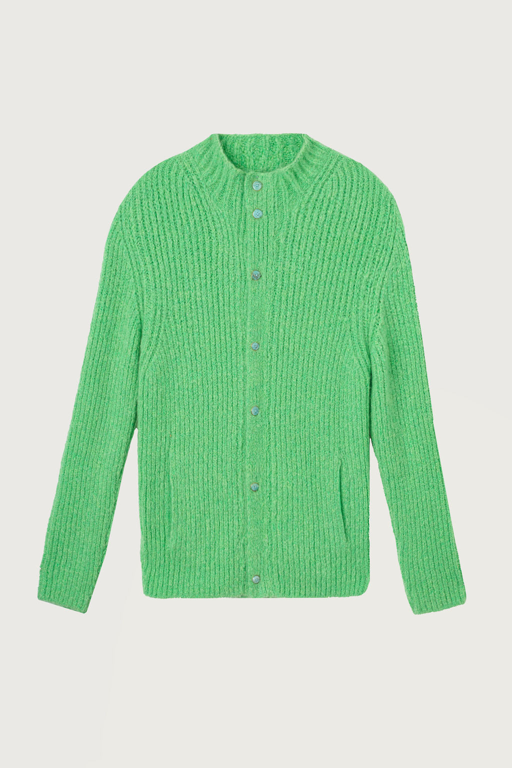 Green Melange Cashmere Cloud Cardigan