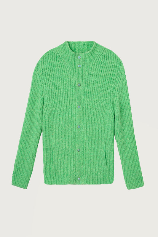 Green Melange Cashmere Cloud Cardigan