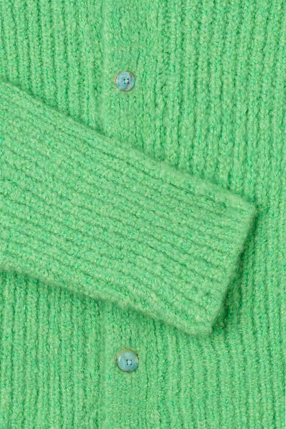 Green Melange Cashmere Cloud Cardigan