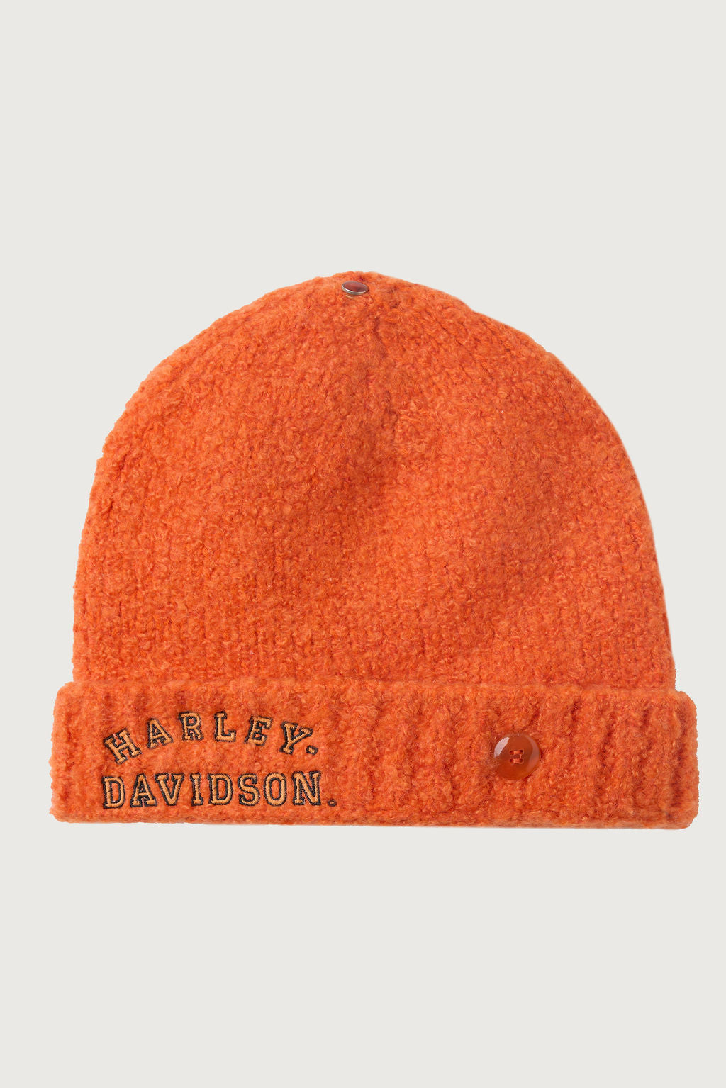 Vermillion Boucle Cashmere Beanie