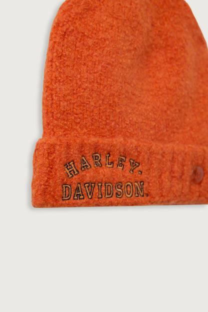 Vermillion Boucle Cashmere Beanie