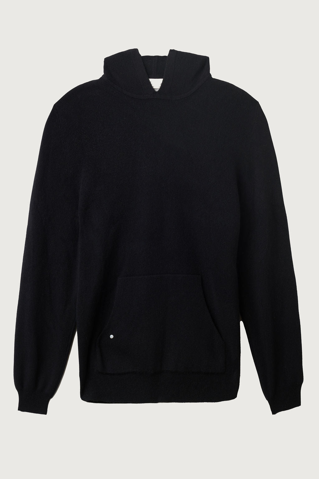 Black Milano Knit Cashmere Logo Hoodie