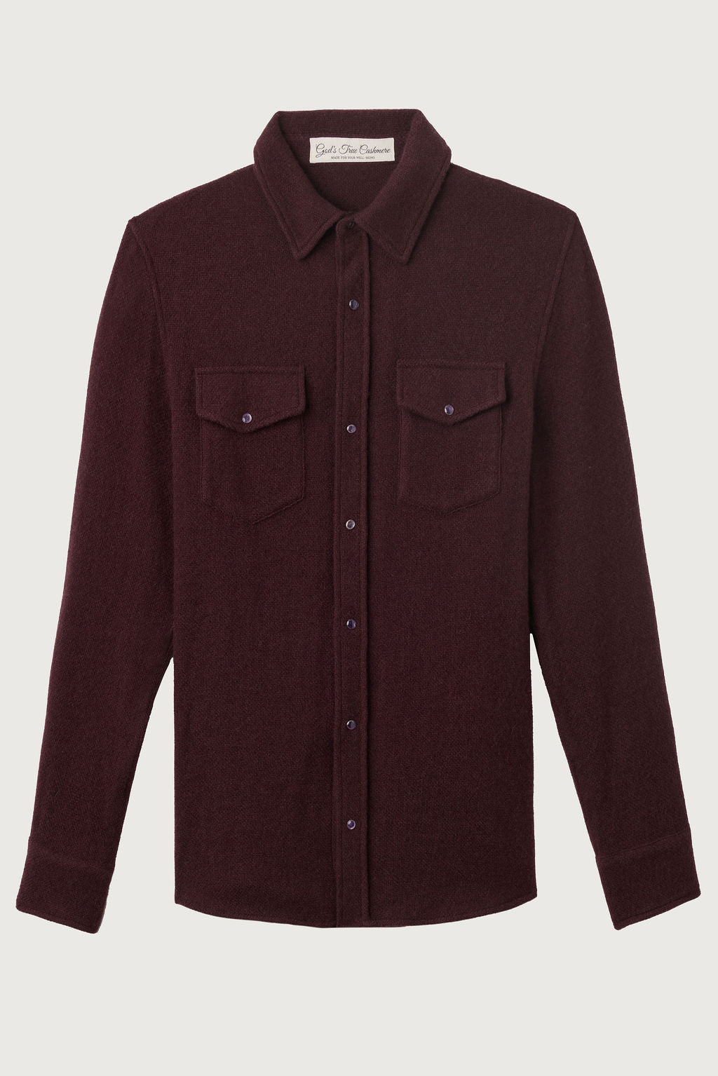 Claret Solid Cashmere Shirt