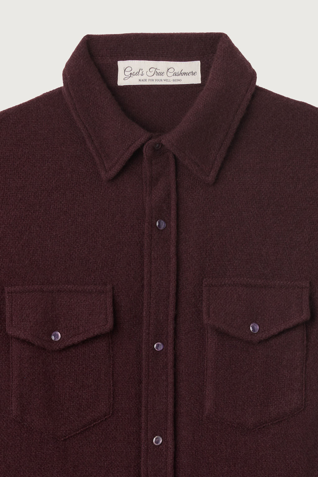 Claret Solid Cashmere Shirt