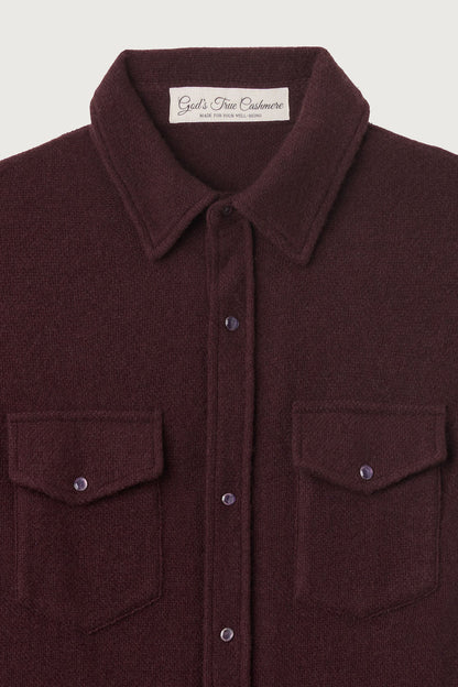 Claret Solid Cashmere Shirt