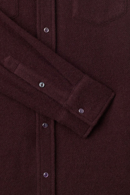 Claret Solid Cashmere Shirt
