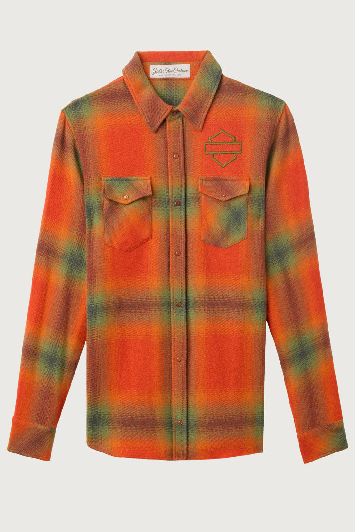 Olive Shadow Plaid Cashmere Shirt