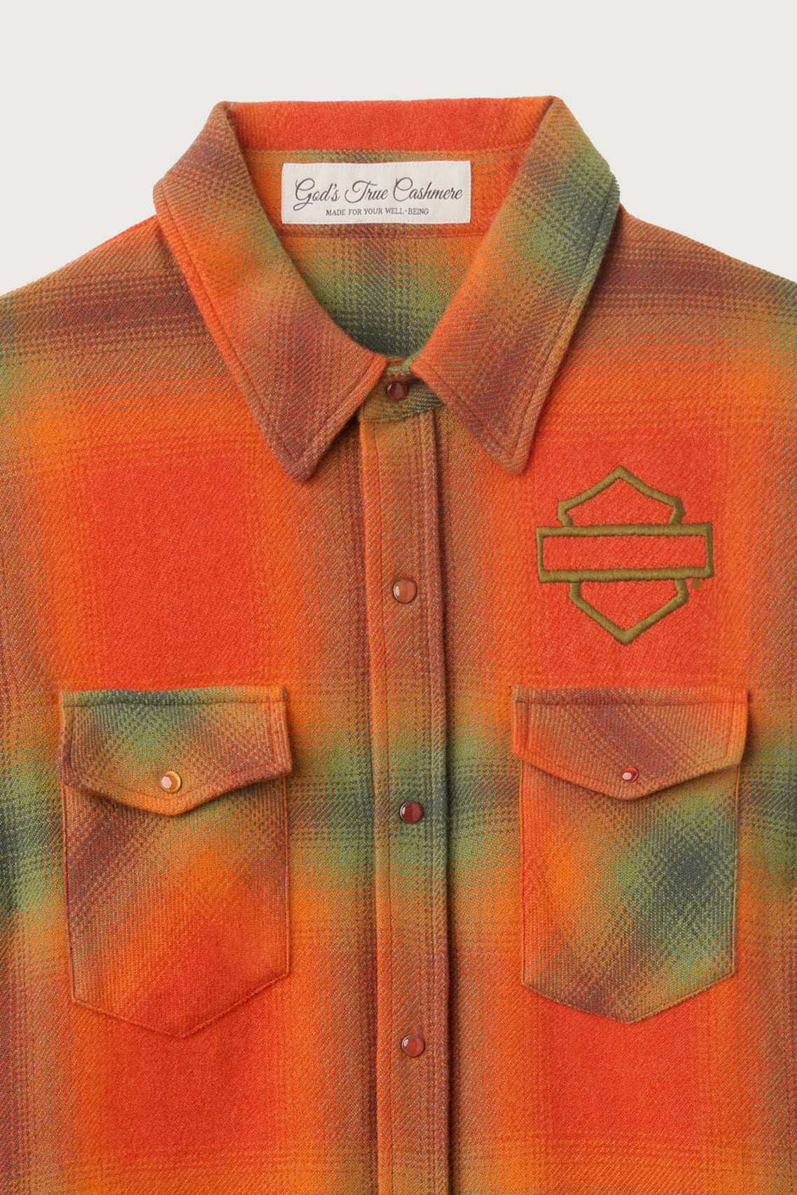 Olive Shadow Plaid Cashmere Shirt