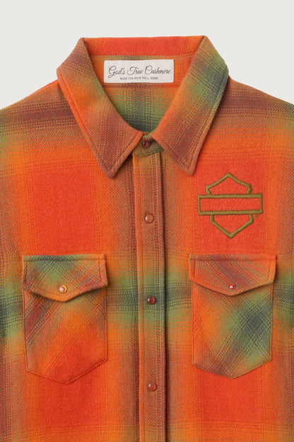 Olive Shadow Plaid Cashmere Shirt