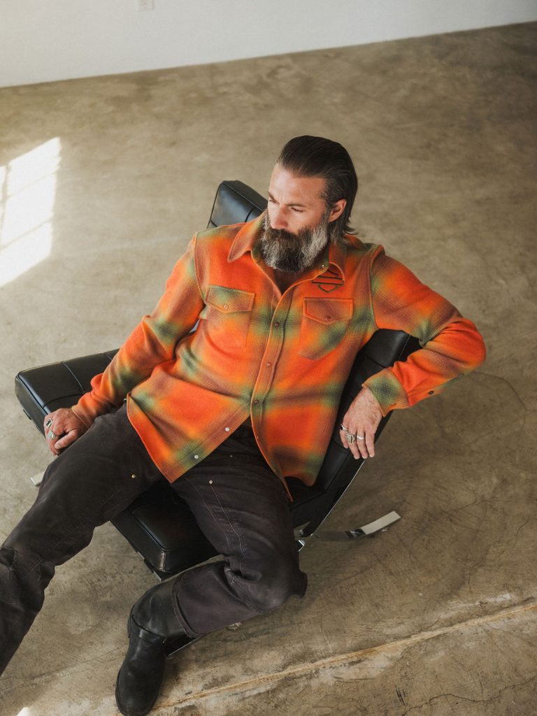 Olive Shadow Plaid Cashmere Shirt