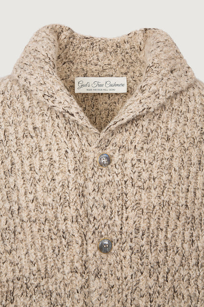 Taupe Melange Cashmere Cloud Cardigan