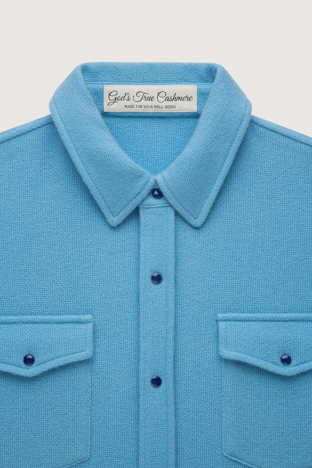Blue Lagoon Solid Cashmere Shirt